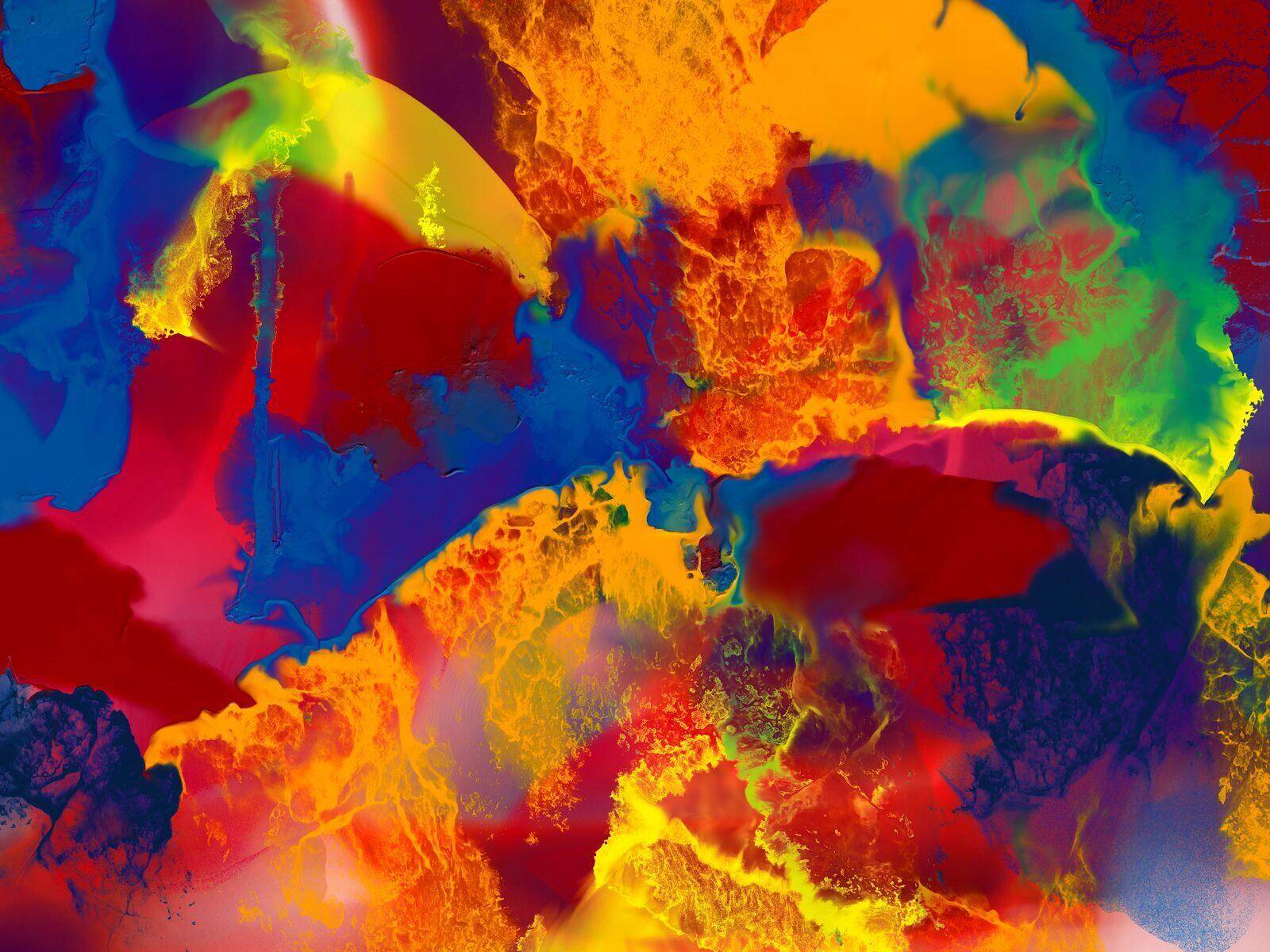 Art abstrait généré par intelligence artificielle — composition expressive colorée